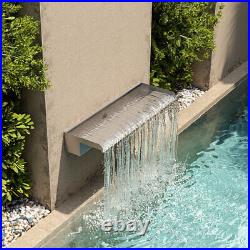 600mm Stainless Steel Waterfall WATER BLADE Cascade Koi Fish Pond 130mm Curtain