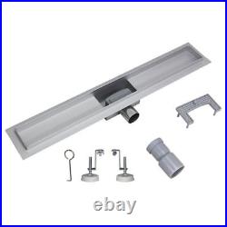 600mm to 1500mm Stainless Steel Wetroom Shower Drain Channel Trap Gully (#9)