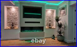 60 3 Sided Black No Border 3D Panoramic Media Wall LED HD+ Electric Fire 2022