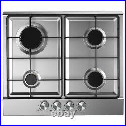 60cm Gas Hob 4 Burner Stainless Steel Cookology GH600SS Built-in, Auto-Ignition