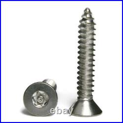 #6 Stainless Steel Torx Star With Pin Security Flat Head Sheet Metal Screws