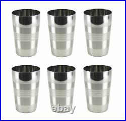 6 x Stainless Steel Tumblers Glasses 450ml Metal Drinking Cups Cocktail Camping