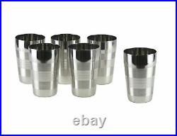 6 x Stainless Steel Tumblers Glasses 450ml Metal Drinking Cups Cocktail Camping