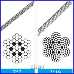7x19 Stainless Steel Aisi 304 Wire Rope Cable Rigging 120mm Lifting Metal Cable