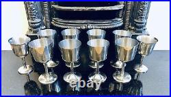 8 + 2 Vintage Stainless Steel Wine Goblets Metal Props Used 10units FREE Post UK