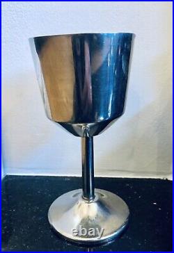 8 + 2 Vintage Stainless Steel Wine Goblets Metal Props Used 10units FREE Post UK