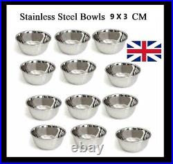 9x3 CM PURE Stainless Steel Bowl Katori Stackable Serving UK Snack Curry Pudding