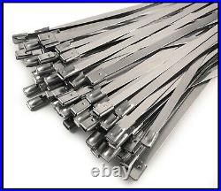 A2 Stainless Steel Metal Cable Ties Zip Wrap Exhaust Heat Straps Induction Pipe