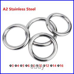A2 Stainless Steel Round Rings Heavy Duty Solid Metal O Ring Welded Smooth