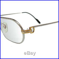 AUTHENTIC CARTIER glasses Trinity sunglasses Silver/Gold Stainless Steel 0135