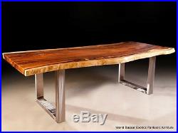 A Pair Dining Table slab legs stainless steel flat iron or Rust iron u shaped