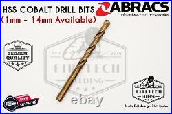 Abracs HSS Cobalt Drill Bits For Stainless Steel Strong Hard Metal 1.0mm-14.0mm