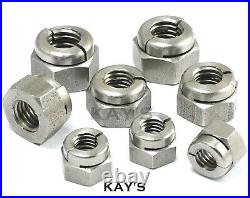 Aerotight All Metal Self Locking Nuts A2 Stainless Steel Metric Sizes M3 To M20