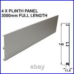Aluminium Kitchen Plinth Panel Optional Accessories Satin Stainless Steel