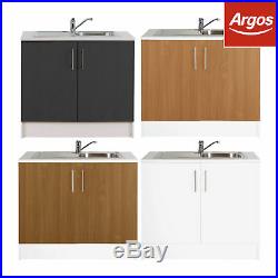 Argos Home Athina 1000MM Stainless Steel Kitchen Sink Unit Choice of Colour