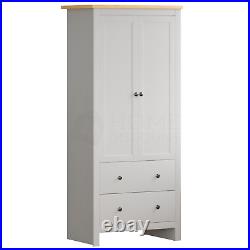 Arlington Wardrobe 2 Door 2 Drawer Bedroom Furniture Clothes Rail Storage White