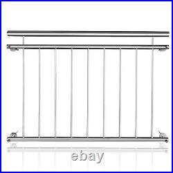 Balcony Balustrade Railing 128x90cm Stainless Steel Terrace Metal Railings UK