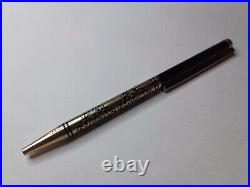 Ballpoint Pen STAINLESS STEEL Decorated With Black Patterns Dry Blue Ink