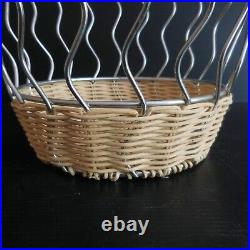 Basket Metal Stainless Steel Wicker Vintage Deco Home Design 20th France N4421