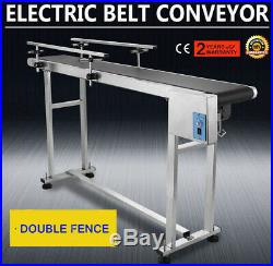 Belt Conveyor PVC Electric Conveyor Machine W Stainless Steel Double Guardrail