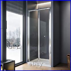 Bi Fold Shower Door Enclosure Walk In Glass Screen Panel 700/760/800/900/1000mm