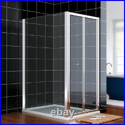 Bi fold Pivot Shower Enclosure Door Glass Screen Walk In Cubicle Panel and Tray