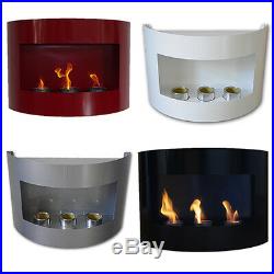 Bio Ethanol Fireplace RIVIERA Wall Fire Place Steel Red Black White