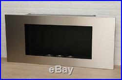 Bio Ethanol Fireplace Valencia XL Stainless Steel Wall Fire Place with Burners