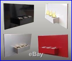 Bio Ethanol Gel Fireplace RABEA Steel Wall Fire Place Red White Black or Silver