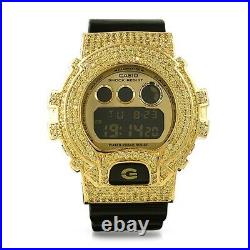 Black and Gold Limited Edition Iced Out G-Shock DW6900 Mens Watch