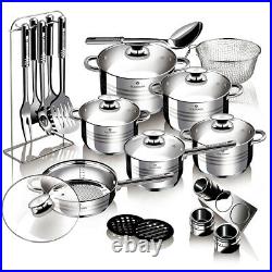 Blaumann Gourmet 27Pc Cookware Set Stainless Steel Non Stick Pots Pans Induction