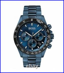 Brand New Hugo Boss Stainless Steel Chronograph Blue Strap Men Watch Hb1513758