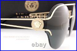 Brand New VERSACE Sunglasses VE 2184 1252/87 Gold/Solid Gray For Women