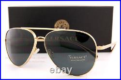 Brand New VERSACE Sunglasses VE 2217 100287 Gold/Gray For Men