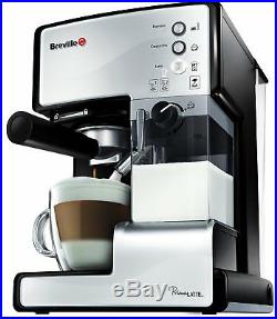Breville VCF045 Prima X Latte Coffee Machine, Open Filter System, White/Metallic