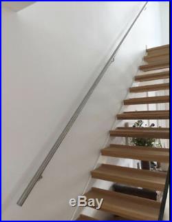 Brushed Satin Stainless Steel Stair Handrail 320-Grit Metal Bannister Rail