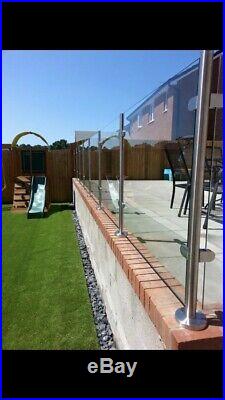 Brushed Stainless Steel 1000 Balustrade Posts & Toughened 10MM Glass Panels