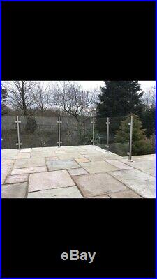 Brushed Stainless Steel 1100mm Balustrade Posts & Toughened 10MM Glass Panels