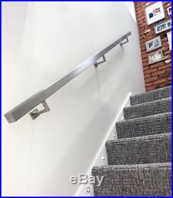 Brushed Stainless Steel Metal Banister Stair Handrail Pre-Assembled SQUARE Rail