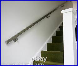 Brushed Stainless Steel Metal Banister Stair Handrail Pre-Assembled SQUARE Rail