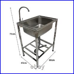 Camping Sink Stainless Steel Metal Portable Handwash Station Outdoor Wash Basin