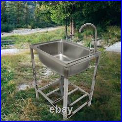Camping Sink Stainless Steel Metal Portable Handwash Station Outdoor Wash Basin