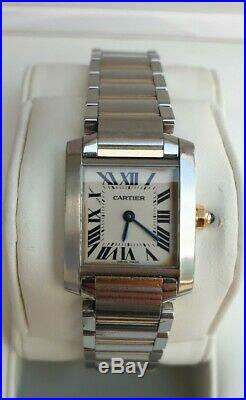 Cartier Tank Francaise 2384 Box & Papers Ladies Watch Bi-metal Gold s/s