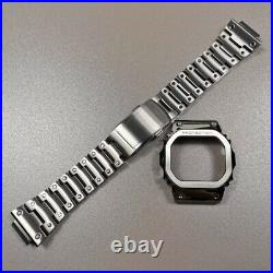 Casioak Metal Mod Replacements Kit Steel Strap&Bezel For G-Shock DW5600 GWM5610