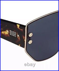Christian Dior Addict 1 Sunglasses Rose Gold Havana Blue Lens000/A9 Women Shield