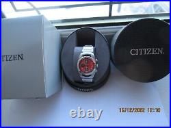 Citizen Metallic Orange Chrono Watch Very Rare Design 0510 Quartz VGC Boxed 1989