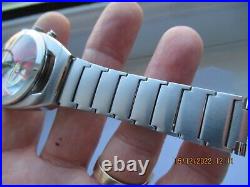 Citizen Metallic Orange Chrono Watch Very Rare Design 0510 Quartz VGC Boxed 1989