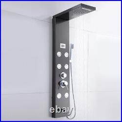 Column Shower Panel Stainless Steel Bathroom Mixer 6 Jet With Temperature Display