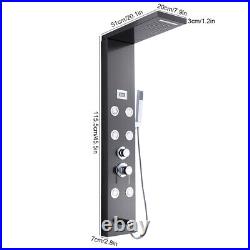 Column Shower Panel Stainless Steel Bathroom Mixer 6 Jet With Temperature Display