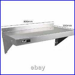 Commercial Catering 2 Stainless Steel Shelves Kitchen Wall Shelf 900mm Metal